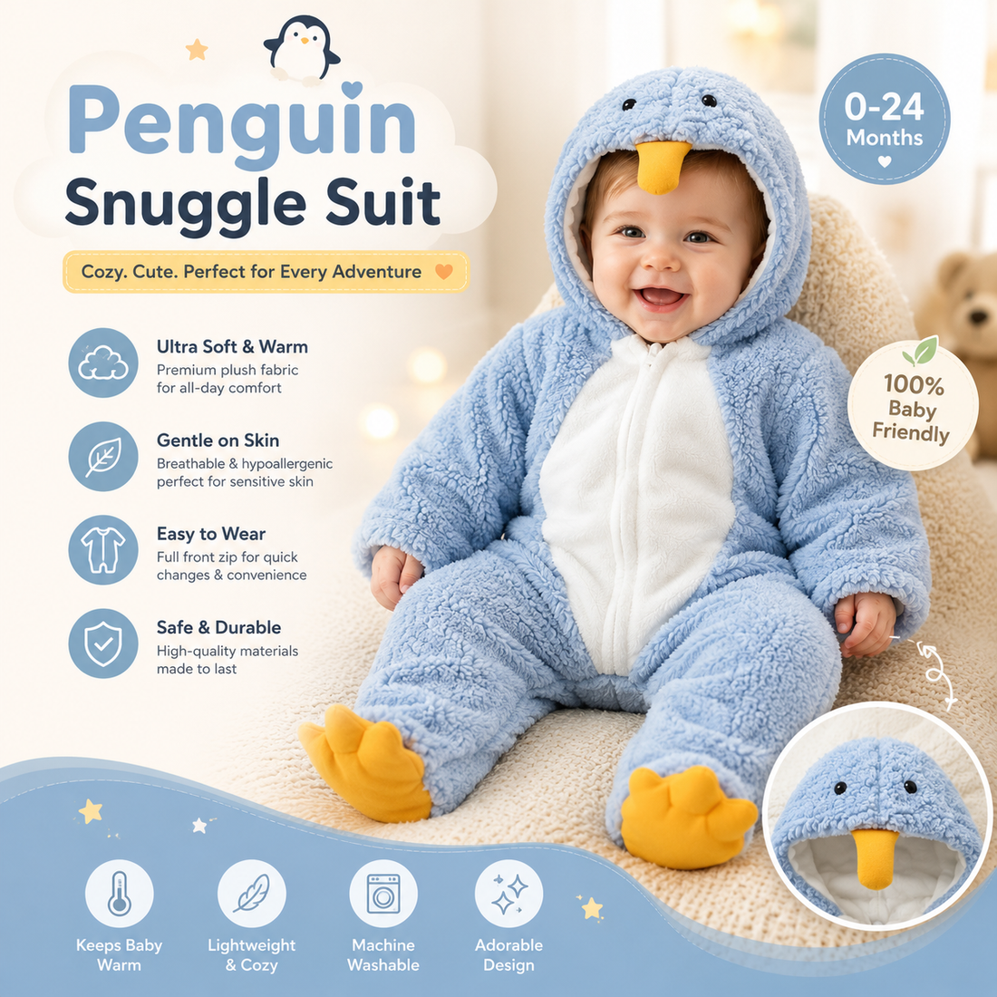 Penguin Snuggle Suit By Lukky