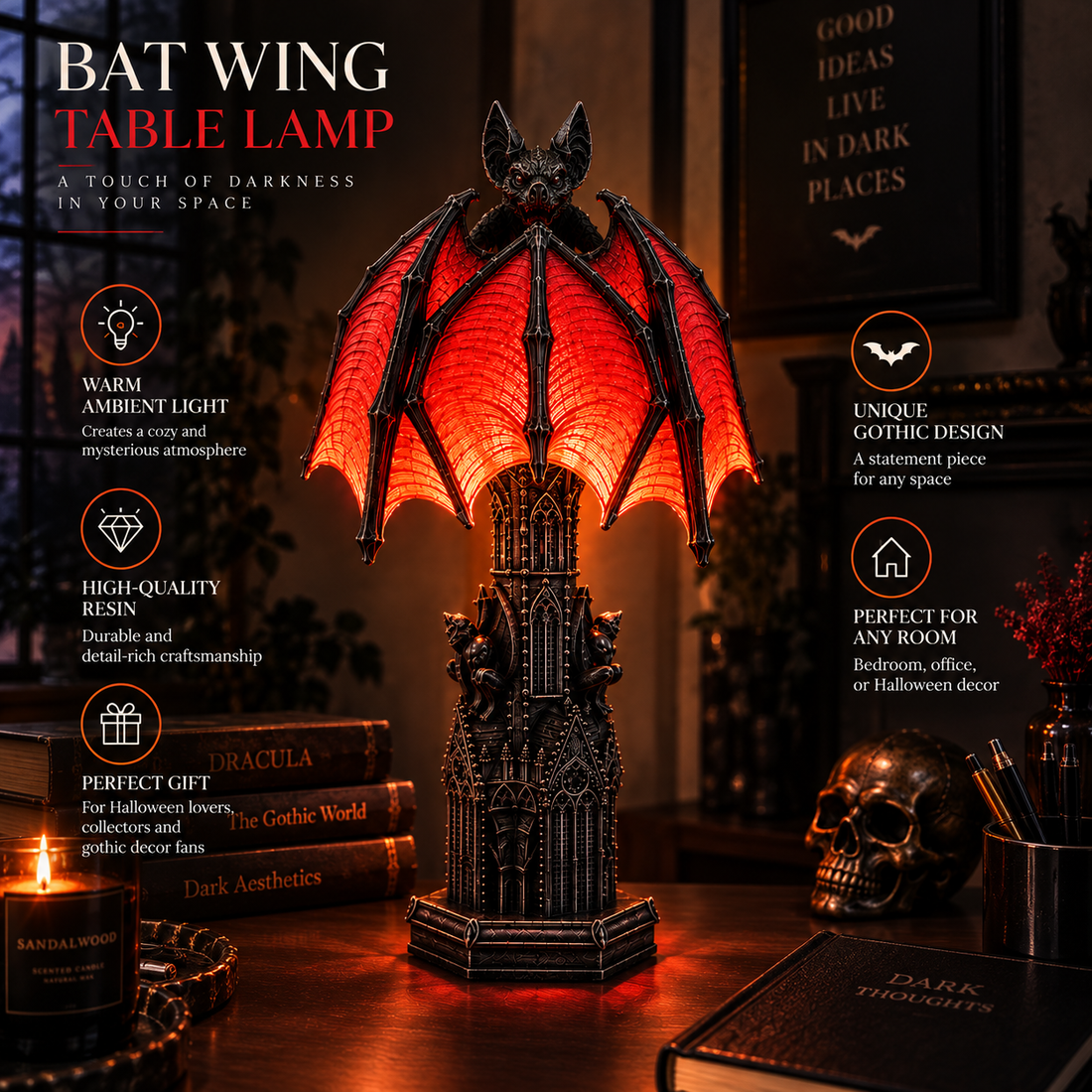 Bat Halloween Lamp By Lukky